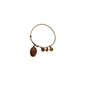 Alex & Ani Armenian Cross III Charm Gold Tone Bangle Bracelet Khatchkar